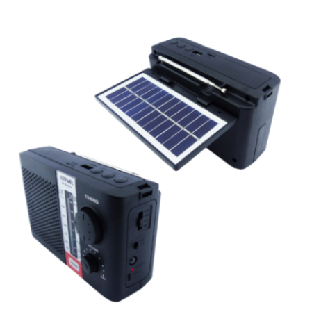 Radio AM/FM Solar USB c/linterna led 136311 